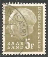 779 Sarre 1957 President Heuss 5F (SAA-94c) - Oblitérés