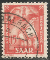 779 Sarre 1949 Houillière Wagon Miner Mines Coal Charbon Kohl Carbone Mining -VALBACH (SAA-88a) - Used Stamps