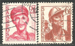 779 Sarre 1948 Ouvrier Worker Miner Mines Mining Charbon Coal (SAA-84b) - Used Stamps