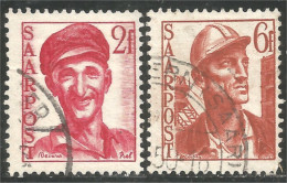 779 Sarre 1948 Ouvrier Worker Miner Mines Mining Charbon Coal (SAA-84a) - Used Stamps