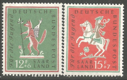 779 Sarre 1958 Renard Fox Fuchs Cheval Horse Pferd Volpe Zorro Cavale Caballe MNH ** Neuf SC (SAA-66) - Altri & Non Classificati