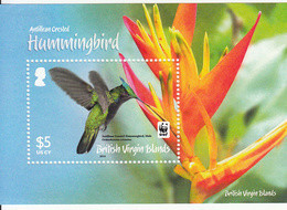 2014 British Virgin Islands WWF Hummingbirds Oiseaux Souvenir Sheet MNH @ Face Value - Ongebruikt