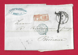 !!! MARQUE D'ENTRÉE PRUSSE PAR VALENCIENNES EN PROVENANCE DE BRESLAU DE 1854 - Entry Postmarks