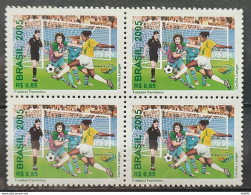 C 2633 Brazil Stamp Football Soccer Woman 2005 Block Of 4 - Neufs