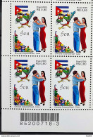 C 2627 Brazil Stamp Joint Cuba Son Flag Dance Bird 2005 Block Of 4 Bar Code - Neufs
