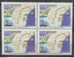 C 2629 Brazil Stamp River Sao Francisco Map Canoe Boat 2005 Block Of 4 - Neufs