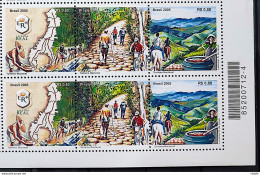 C 2623 Brazil Stamp Road Real Map Bike Horse Gold 2005 Sextille Bar Code - Neufs