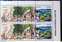 C 2623 Brazil Stamp Road Real Map Bike Horse Gold 2005 Sextille Website - Neufs