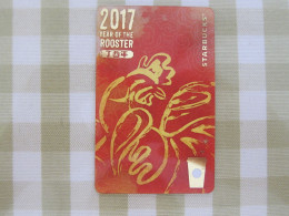 China 2017 Starbucks Card,Year Of Rooster - Cartes Cadeaux