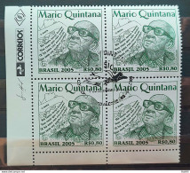 C 2620 Brazil Stamp Mario Quintana Literature Poet 2005 Block Of 4 CBC RS Vignette Correios - Neufs