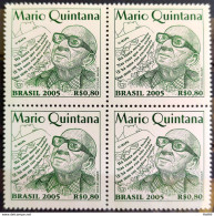 C 2620 Brazil Stamp Mario Quintana Literature Poet 2005 Block Of 4 - Neufs