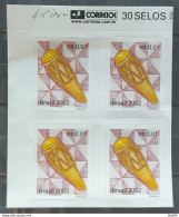 Brazil Stamp Regular Rhm 834 Instrument Music Atabaque 2005 Block Of 4 Vignette Correios - Neufs