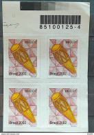 Brazil Regular Stamp Rhm 834 Instrument Music Atabaque 2005 Block Of 4 Bar Code - Neufs