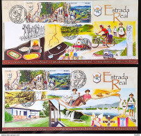 Brazil Maximum Card 2005 Postcard Estrada Real MG RJ And SP Horse Tourism Bicycle Train CBC MG 1 - Maximumkaarten