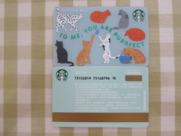 China 2022 Starbucks Card,to Me,you Are Purrfect - Cartes Cadeaux