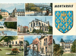 45 - Montargis - Multivues - Blasons - Carte Dentelée - CPSM Grand Format - Voir Scans Recto-Verso - Montargis