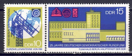 DDR 1970 - 25 Jahre Rundfunk, Nr. 1573 - 1574 Zd., Postfrisch ** / MNH - Ungebraucht