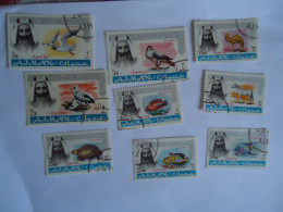 AJMAN   USED  9  STAMPS   BIRD BIRDS ANIMALS  FISHES HORSES TURTLES - Altri & Non Classificati