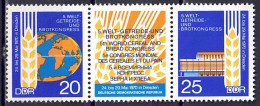 DDR 1970 - Brotkongress, Nr. 1575 - 1576 Zd., Postfrisch ** / MNH - Ungebraucht