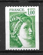 Année 1977 - 78 : Y. & T. N° 1981 A ** Roulette Sans N° Rouge Avec 1 Bande De Phosphore à Droite Et 1 TRES FINE à GAUCHE - Unused Stamps