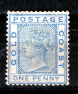 GOLD COAST 1876 QV   1 PENNY MH - Gold Coast (...-1957)