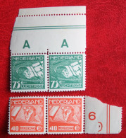 2x Koppen En Van Der Hoop WM  Horizontal NVPH LP4-LP5 LP 4 (Mi 213-214) 1928 MNH / POSTFRIS ** NEDERLAND NIEDERLAND - Poste Aérienne