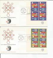 NY United Nations = 1969/70  Collection Of FDC With Blocks Of Four = - Lettres & Documents