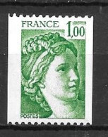 Année 1977 - 78 : Y. & T. N° 1981 A ** Roulette Sans N° Rouge Avec 1 Bande De Phosphore à Droite Et 1 TRES FINE à GAUCHE - Unused Stamps