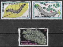 CENTRAFRIQUE - CHENILLES - N° 198 A 200 - NEUF** MNH - Papillons