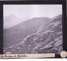 PLAQUE DE VERRE Photo  - Les Alpes - Les Rochers Du GALIBIER -  Année  1890 - Diapositivas De Vidrio