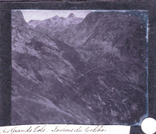 PLAQUE DE VERRE -  Photo - Les Alpes - Les Grands Cols- Rochers Du GALIBIER  -   Année  1890 - Glass Slides