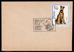 POLAND 1969 XXI NATIONAL PEDIGREE DOG SHOW POZNAN SPECIAL CANCEL ON COVER DOGS SPANIEL - Cani
