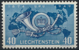 Liechtenstein 277 UPU Weltpostverein Posthorn Weltkarte Landkarte Tadellos 6,50 - Cartas & Documentos