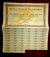 Mútua Escolar Blanquerna, Barcelona, 1934 ,school Bond Certificate - Sonstige & Ohne Zuordnung