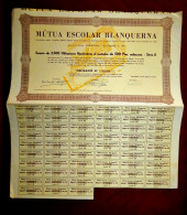 Mútua Escolar Blanquerna, Barcelona, 1934 ,school Bond Certificate - Autres & Non Classés