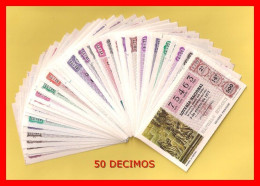 AÑO 1977 COMPLETO LOTERÍA NACIONAL ESPAÑA, SÁBADOS, TODOS LOS DECIMOS DEL AÑO - Billets De Loterie