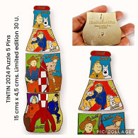 Tintin Puzzle 5 Pins Tall 15 Cms. X 4,5 Cms. Limitee Only 20 Puzzles - Coca-Cola