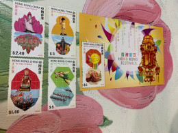 Hong Kong Stamp MNH Festival Moon Cake Lantern Dragon Boat Buddha - Brieven En Documenten