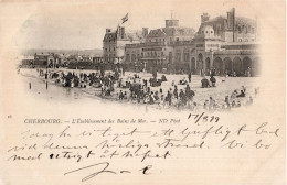 CHERBOURG - L'ÉTABLISSEMENT DES BAINS DE MER - CARTOLINA FP SPEDITA NEL 1899 - Cherbourg