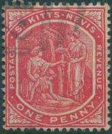 St Kitts Nevis 1903 SG14a 1d Red Medicinal Spring FU - St.Kitts And Nevis ( 1983-...)