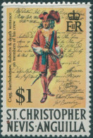 St Kitts Nevis 1970 SG219 $1 Captain Roberts And Death Sentence MLH - St.Kitts And Nevis ( 1983-...)
