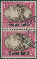 Swaziland 1945 SG39 1d Victory Bilingual Pair FU - Swaziland (1968-...)