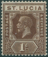 St Lucia 1912 SG93 1d Brown KGV MH - St.Lucia (1979-...)