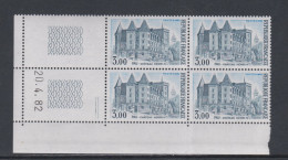 France  N° 2195 XX Sites : Château De Pau En Bloc De 4 Coin Daté Du  20 . 4 . 82 ; 2 Traits Sans Charnière, TB - 1980-1989