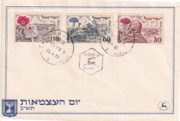 FDC Israël Anniversaire De L’Indépendance 1952 - Brieven En Documenten