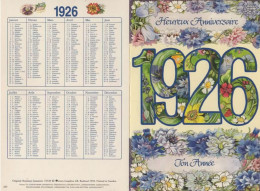 FANTAISIE, ANNIVERSAIRE, ANNEE 1926, EVENEMENTS MARQUANTS, CALENDRIER DE L ANNEE  COULEUR REF 15144 - Anniversaire