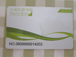 Tianhe Library Of Guangzhou City Library Card - Non Classés