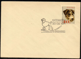 POLAND 1971 PEDIGREE DOG SHOW IN KATOWICE SPECIAL CANCEL ON COVER DOGS POODLE - Chiens