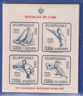 Kuba 1960 Olympische Spiele In Rom Mi.-Nr. Block 18 Postfrisch ** - Otros & Sin Clasificación