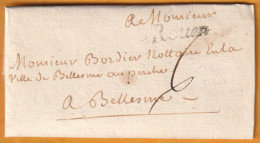 1762 - Marque Postale DE ROUEN En écriture Cursive Sur Lettre Pliée Avec Correspondance Vers Bellesme Belleme, Orne - 1701-1800: Vorläufer XVIII